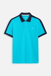 233PLS21055-T-30-XANH NGỌC-1 Ảnh của Áo polo nam Dugarco phối vai viền tay - 233PLS21055
